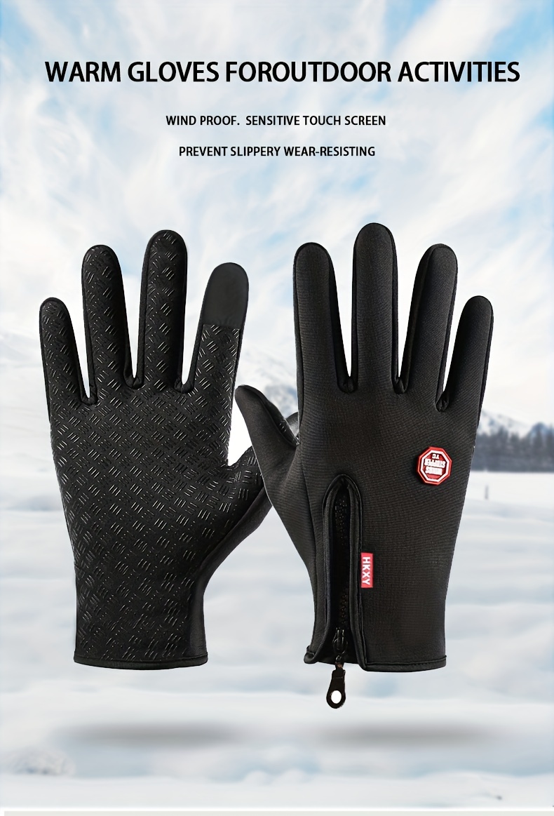 Winter Sensitive Touch Screen Gloves Adjustable Zipper Short - Temu Canada