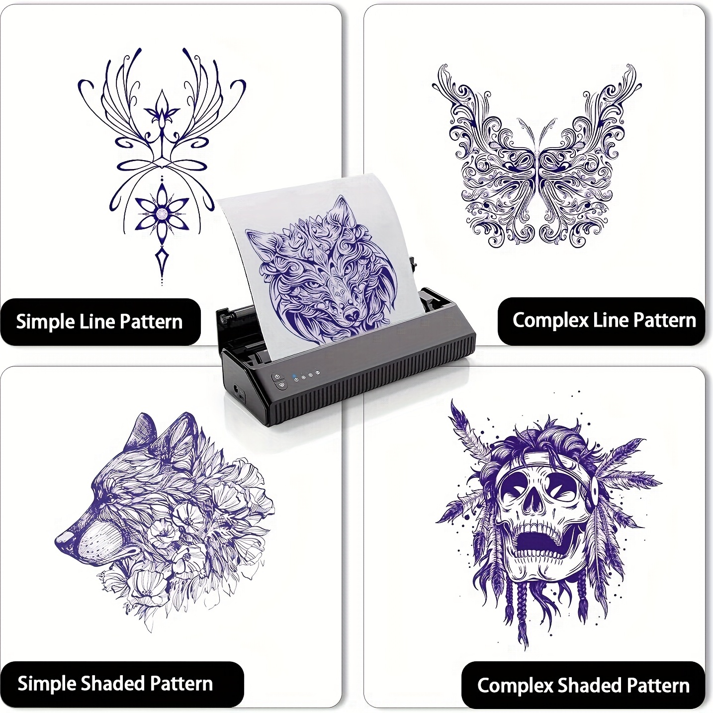 Cordless Tattoo Transfer Stencil Printer With Transfer Paper - Temu