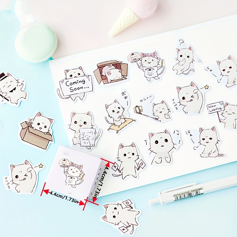 Cute Cat Decorative Stickers Diy Decoration For Diaries - Temu