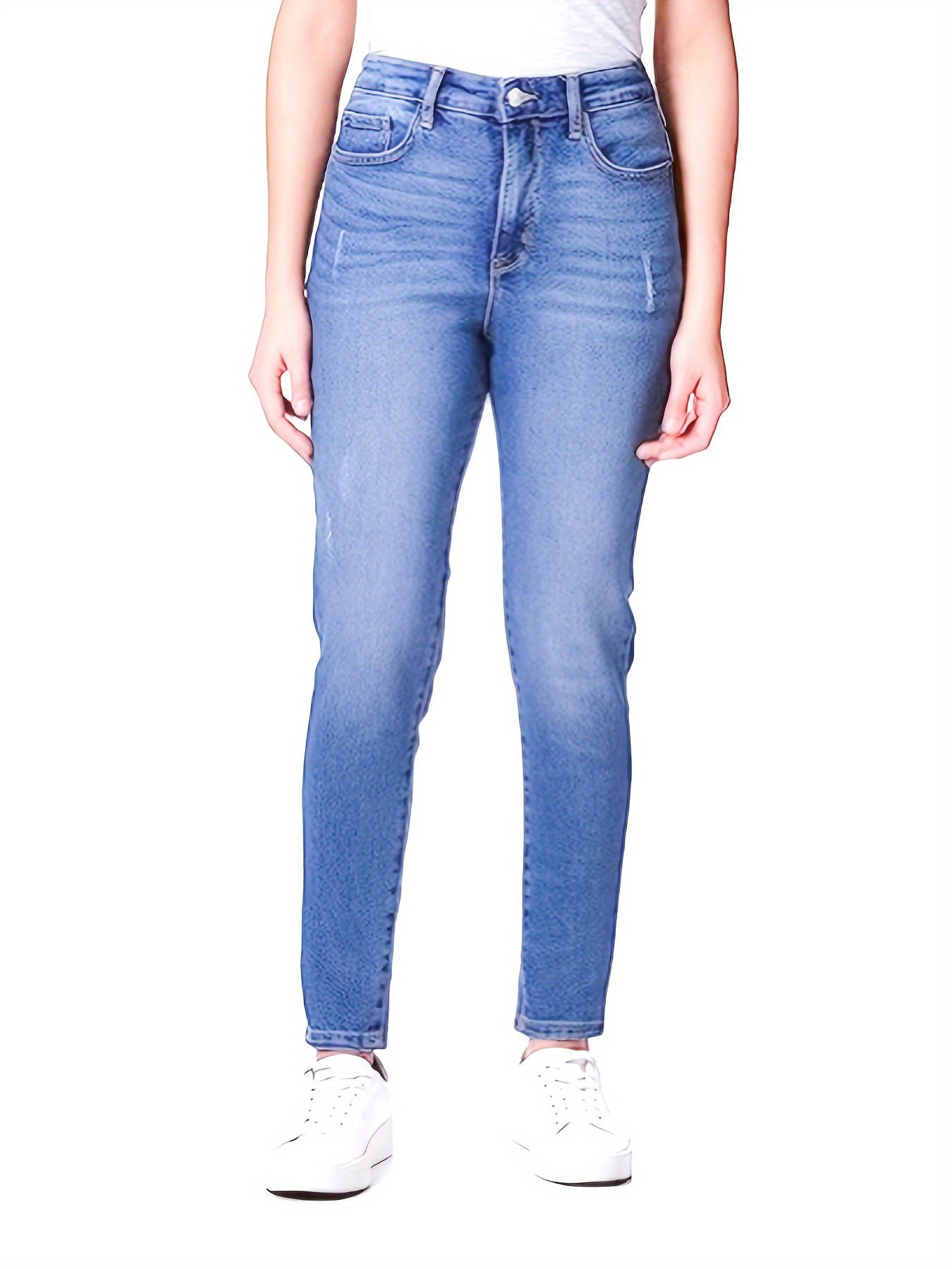 Women's High Waisted Jeans for Women Distressed Stretch Jeans for Women  Ripped Butt Lift Jeans Denim Pants Blue, Size 10 at  Women's Jeans  store