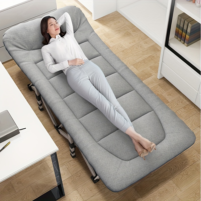 Cama plegable, cama plegable con colchón para adultos, cama plegable, cama  portátil, marco de cama de metal con colchón de espuma viscoelástica, cama