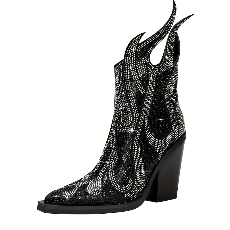 Stiefeletten Tommy Hilfiger Schuhe Damen Glitzer Royalblaue