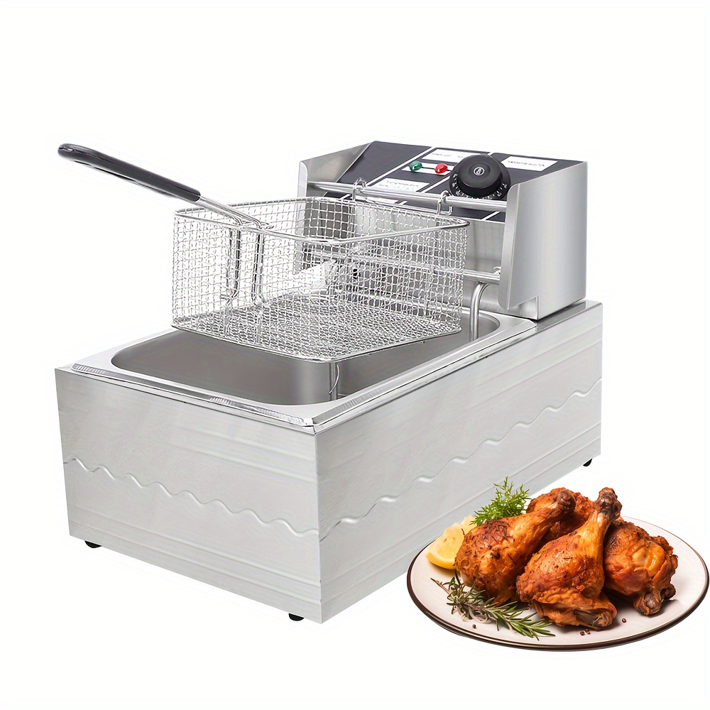 1pc, KitCook Large Air Fryer, 1500W 120V 6.8QT Stainless Steel Air Fryers  Oven, Nonstick Basket, LED Touch Screen, 8 Presets Menus, Dishwasher Safe Fo