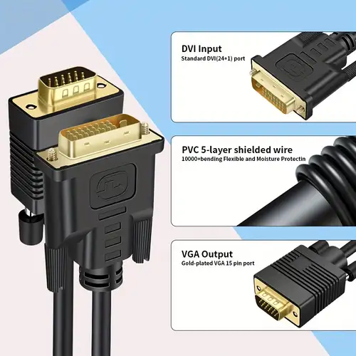 INN® Adaptateur DVI vers HDMI femelle-mâle Convertisseur DVI vers HDMI –