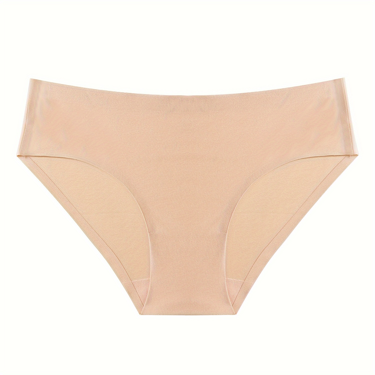 Simple Panties Plain Skin Tone Seamless Low waist Stretchy - Temu