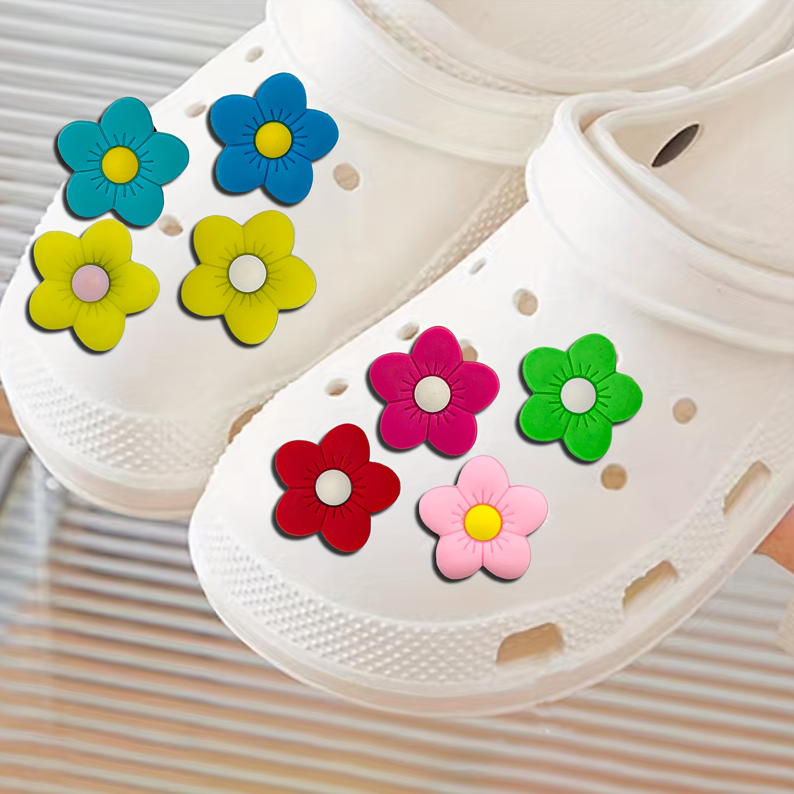 Flower Letter Theme Shoe Charms For Clogs Bubble Slides - Temu