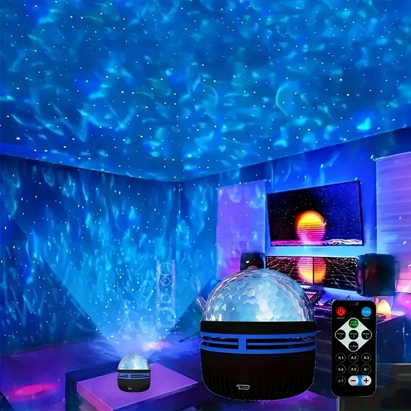 Proyector de luz de galaxia para dormitorio, proyector de luz de estrellas  para techo para niños con nebulosa ola oceánica, proyector de estrellas LED