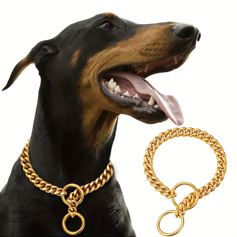 Doberman Choke Chain Stainless Collar Dog Training Necklace Pets