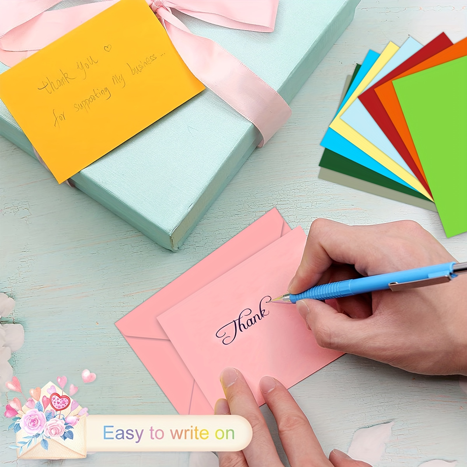 Blank Colorful Cards And Envelopes Greeting Card - Temu