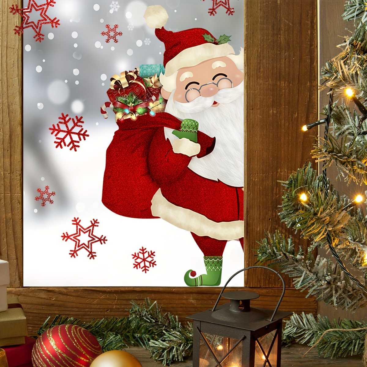 Christmas Windows Static Stickers For Glass Xmas Decals - Temu