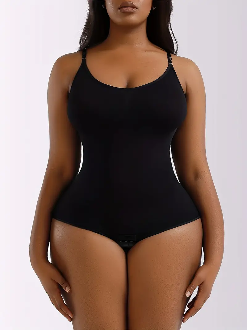 Black Seamless Shaping Jumpsuit Tummy Control One Shoulder - Temu