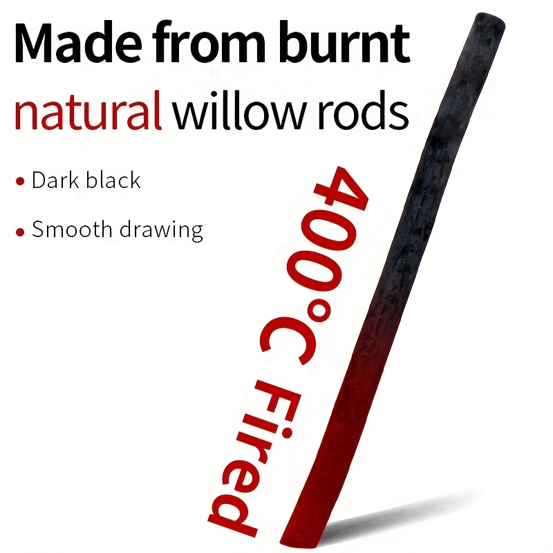 E-outstanding Charcoal Sticks 25PCS 7-9mm Dia Black Vine Willow