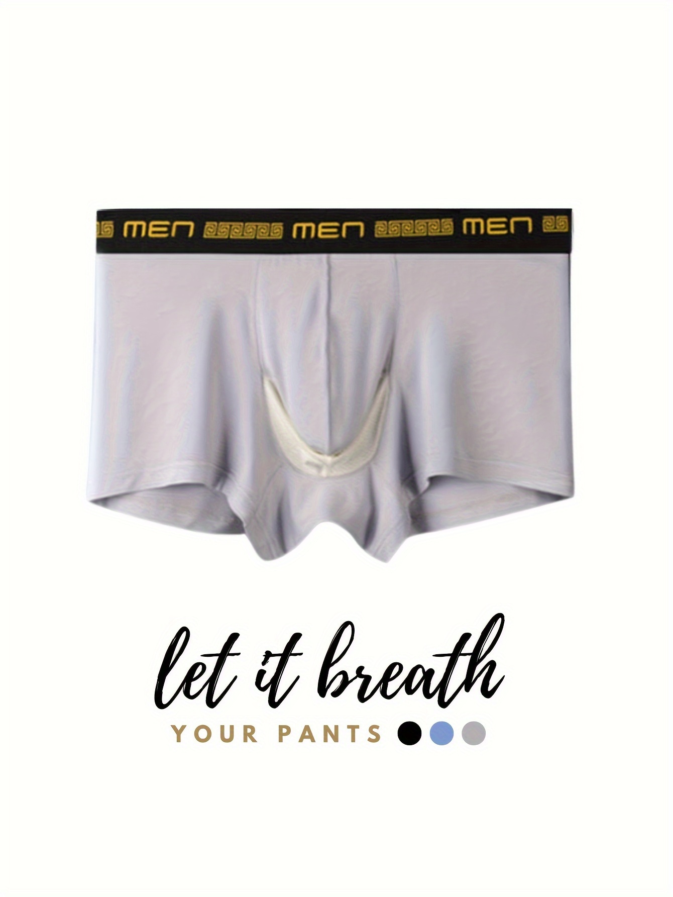 Men Underwear Boxer Briefs Mesh Breathable Underpants Shorts See Through  With Large Split Mesh Pants