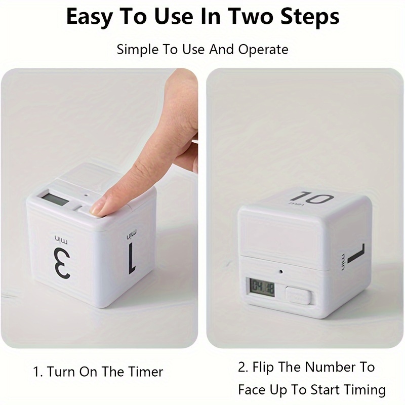 Timer Lcd Display Cube Timers Gravity Sensor Flip Timer - Temu