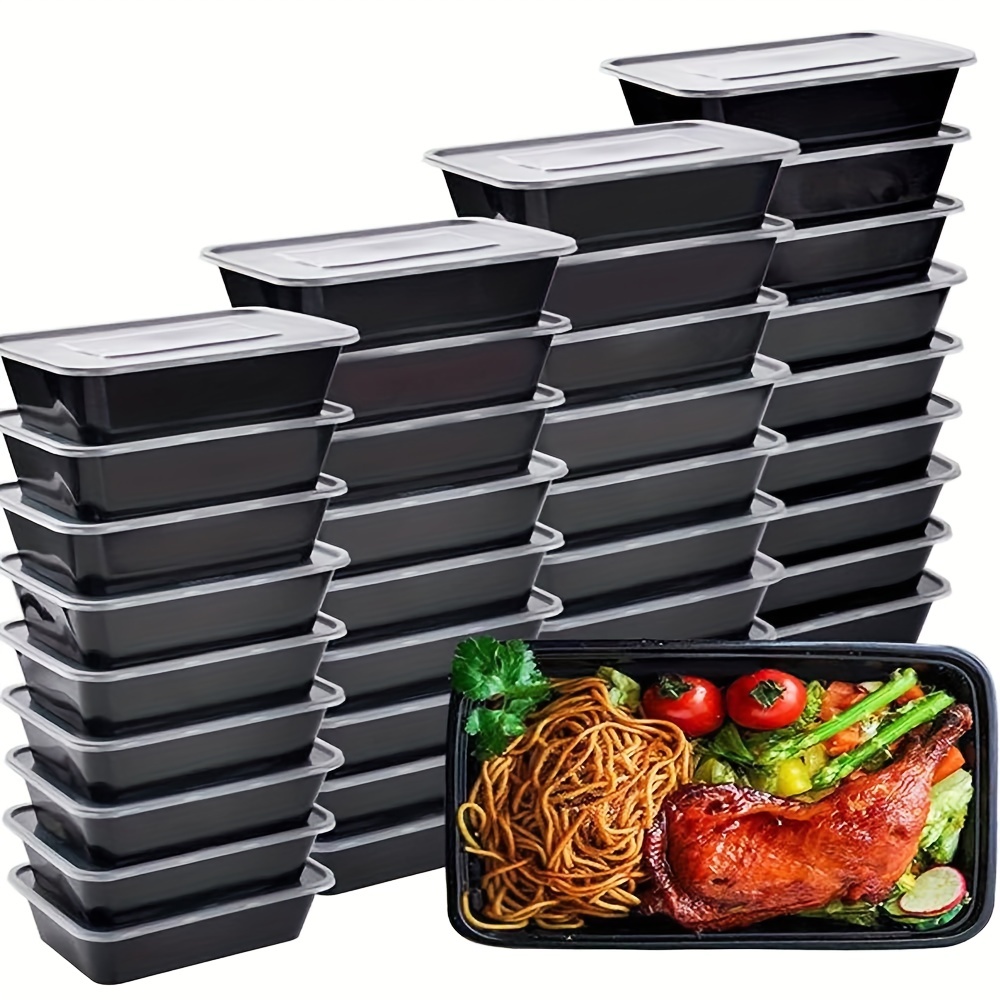 Ensbelei 16oz Meal Prep Containers, 50Pcs Microwavable Reusable Food  Containers with Lids for Food Prepping, Disposable Lunch Boxes, Stackable,  BPA