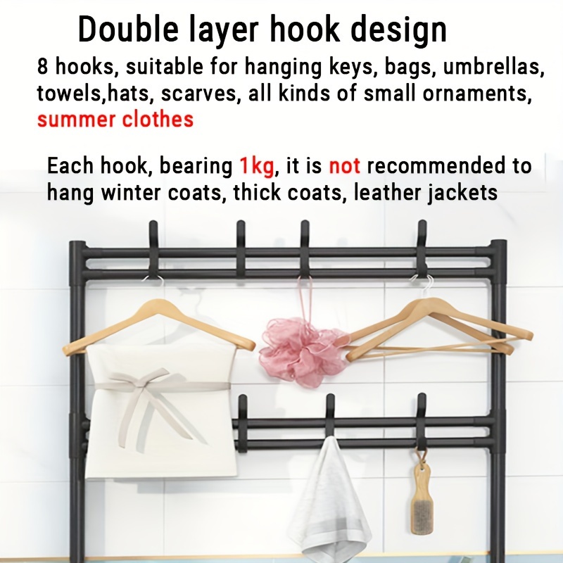 Over Head Shower Caddy Basket with Hooks, 3 Layers Bathroom Storage Rack  Shelf