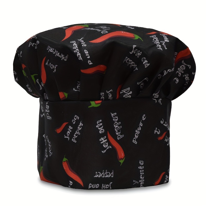 Temu Fabric Printed Chef Hat Thin Breathable Kitchen Cooking Chef Surgical Room Doctor Beauty Dust-proof Work Hat