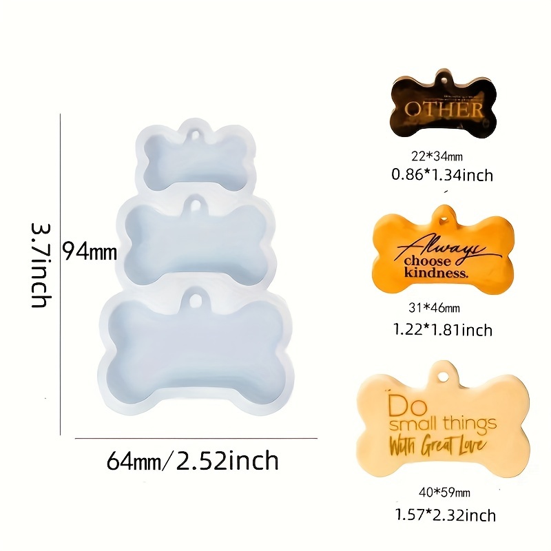 Diy Pet Dog Bones Brand Keychain Pendant Silicone Mold - Temu