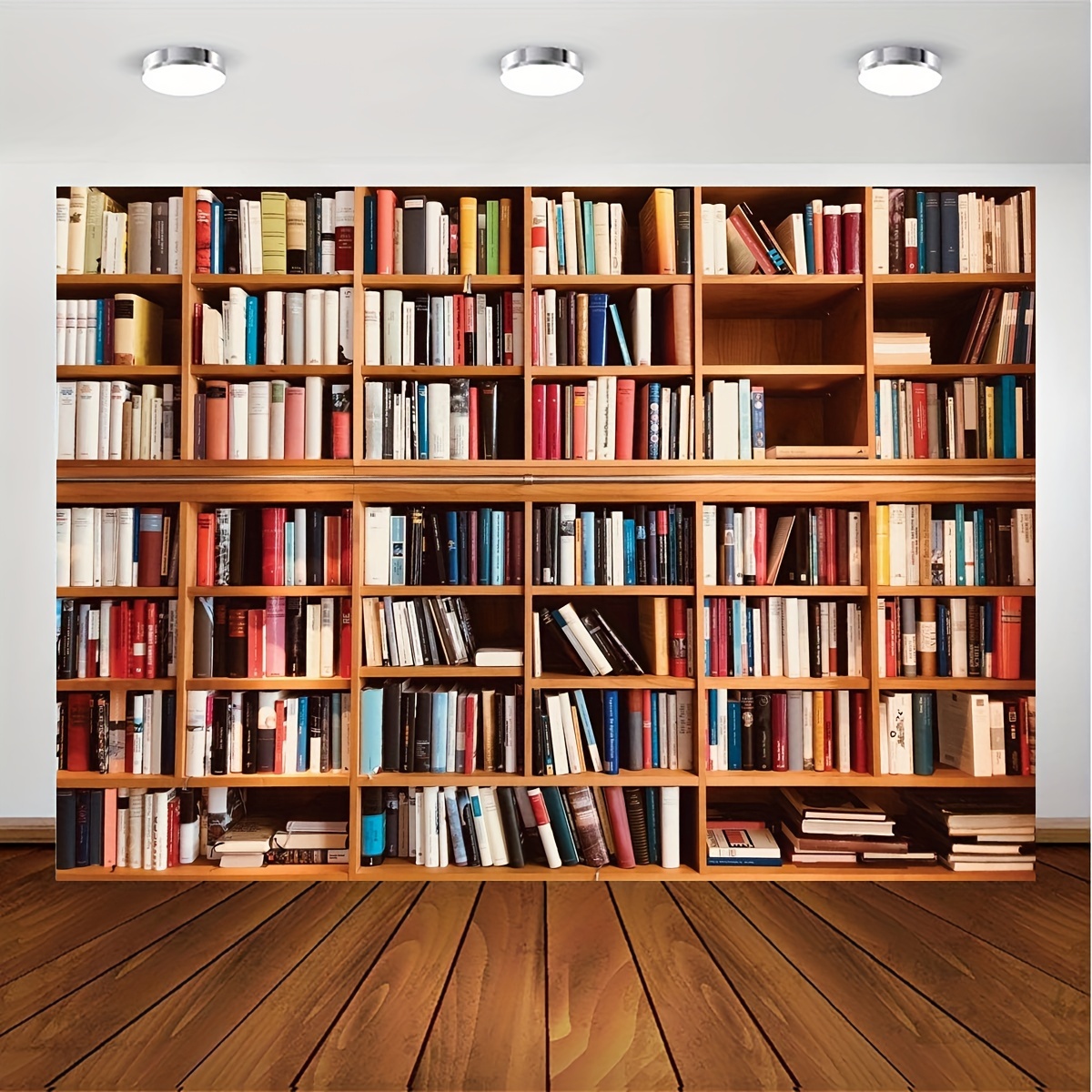 Bookshelf Polyester Photography Backdrop School Library - Temu