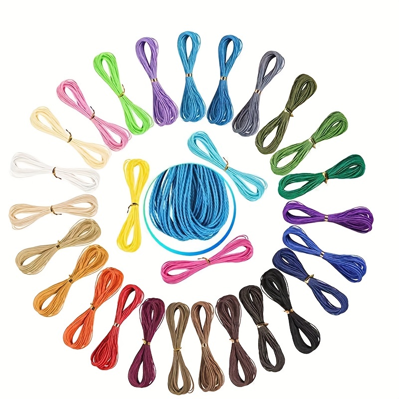 35 Colors Waxed Polyester Cord Coated String Diy Bracelets - Temu