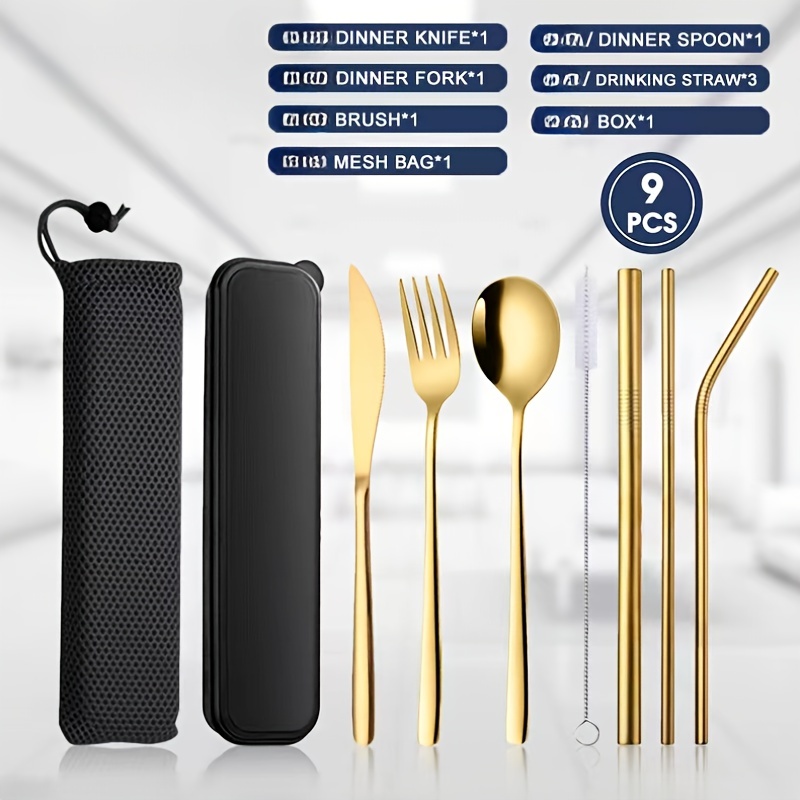 304 Stainless Steel Folding Portable Tableware Outdoor - Temu