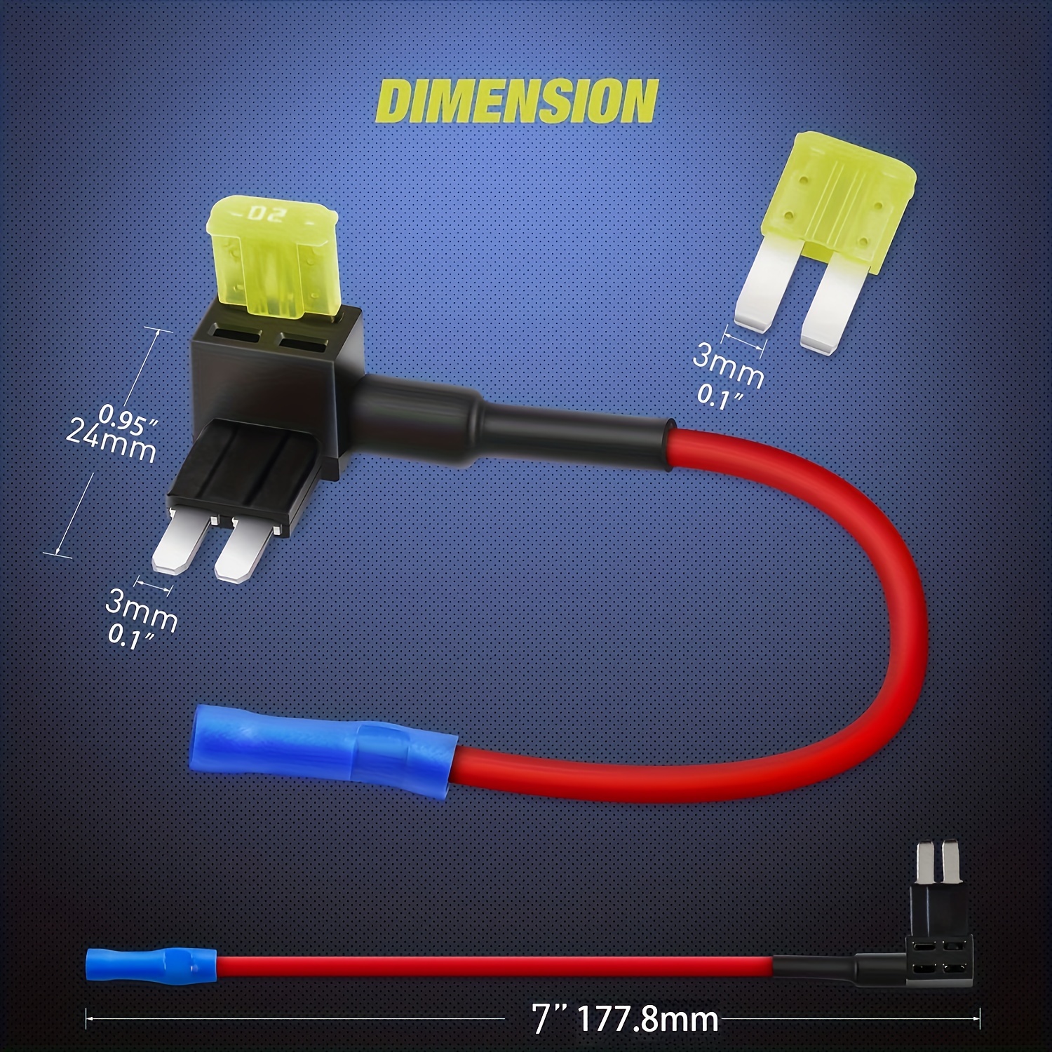 2 x 12V Add A Circuit Piggy Back Fuse Adapter Tap Mini Blade Fuse