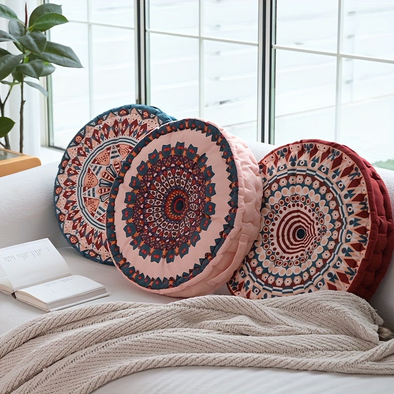 1pc Bohemian Style Thick Floor Pillow Cushion Vintage Moroccan Window Seat  Cushion Tatami Cushion For Bedroom Living Room Home Decor