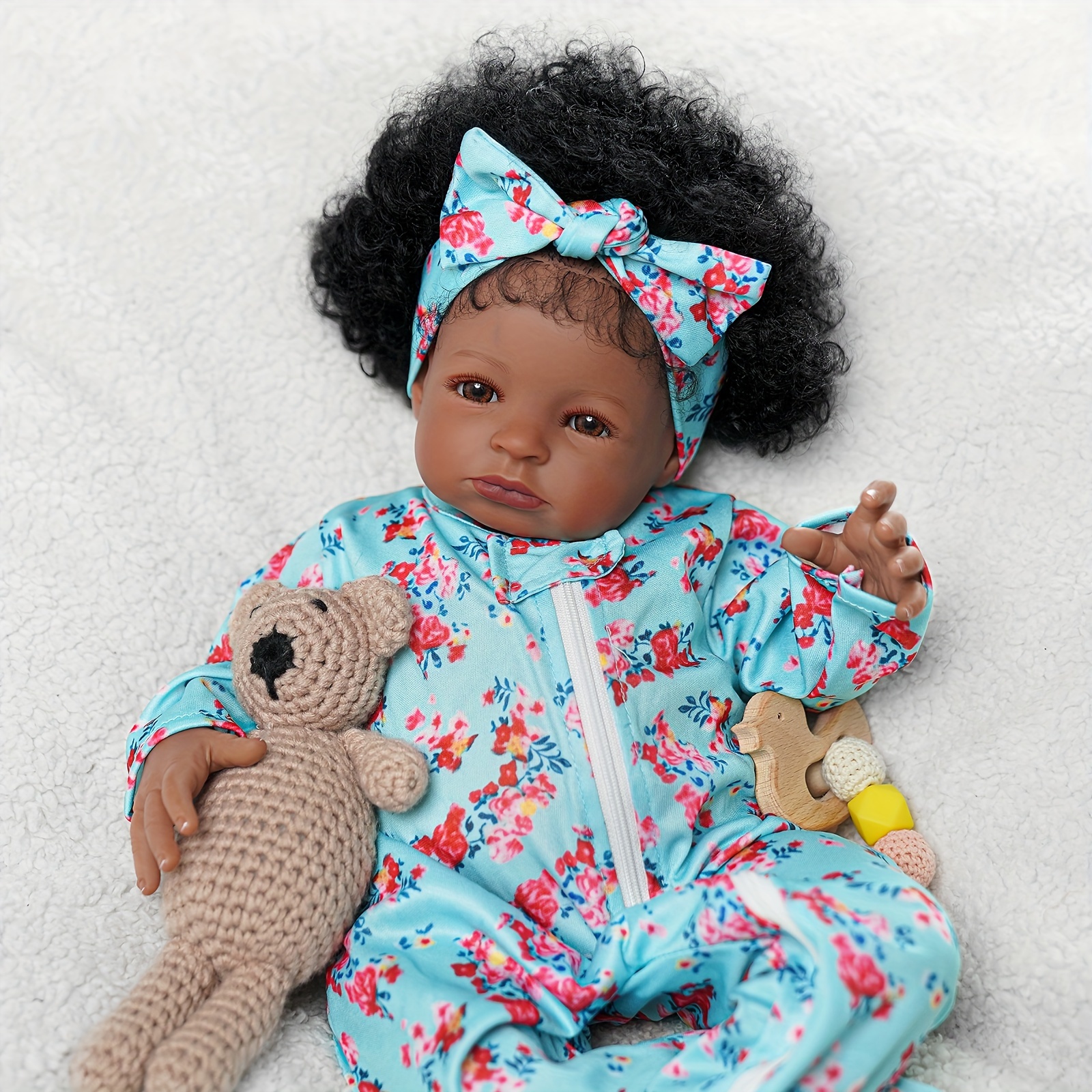 12 Realistic Soft Body African American Baby Doll with Open Eyes