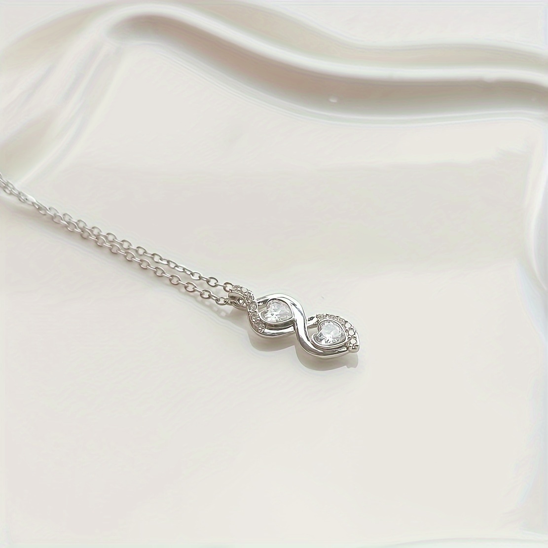 To My Granddaughter Interlocking Double Heart Necklace