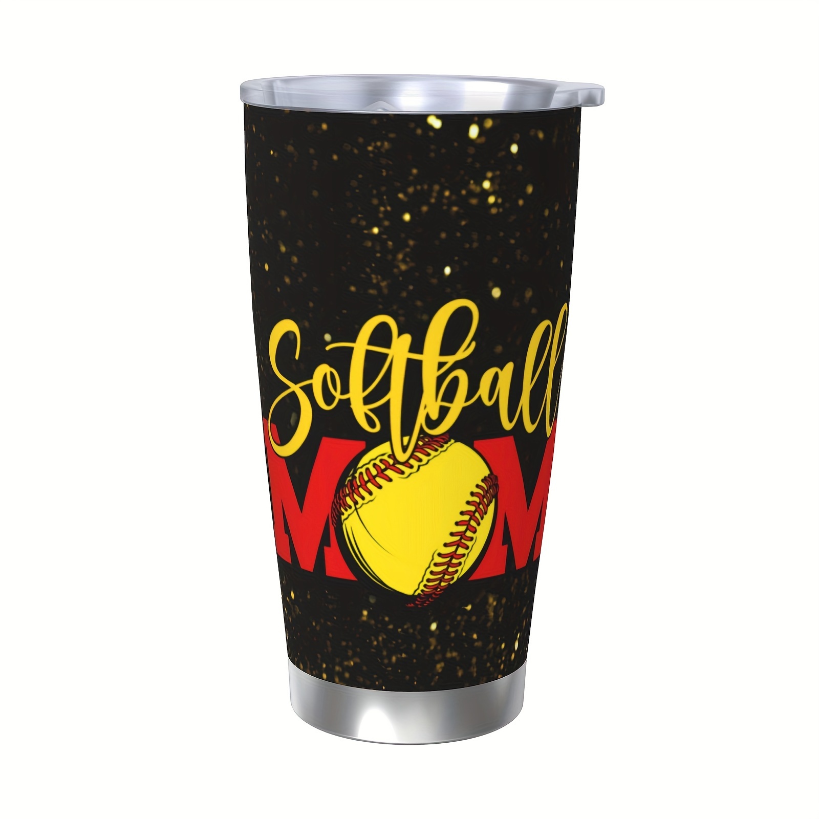 

1pc Softball Mom Tumbler, Softball Cup, 20oz Stainless Steel Insulated Coffee Travel Mug Christmas, Birthday, Mother's Day Gift, Valentine's Day Gifts