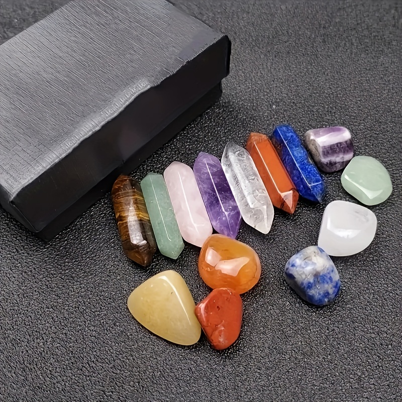 14pcs Pointed Quartz Crystal Chakra Healing Stones Set