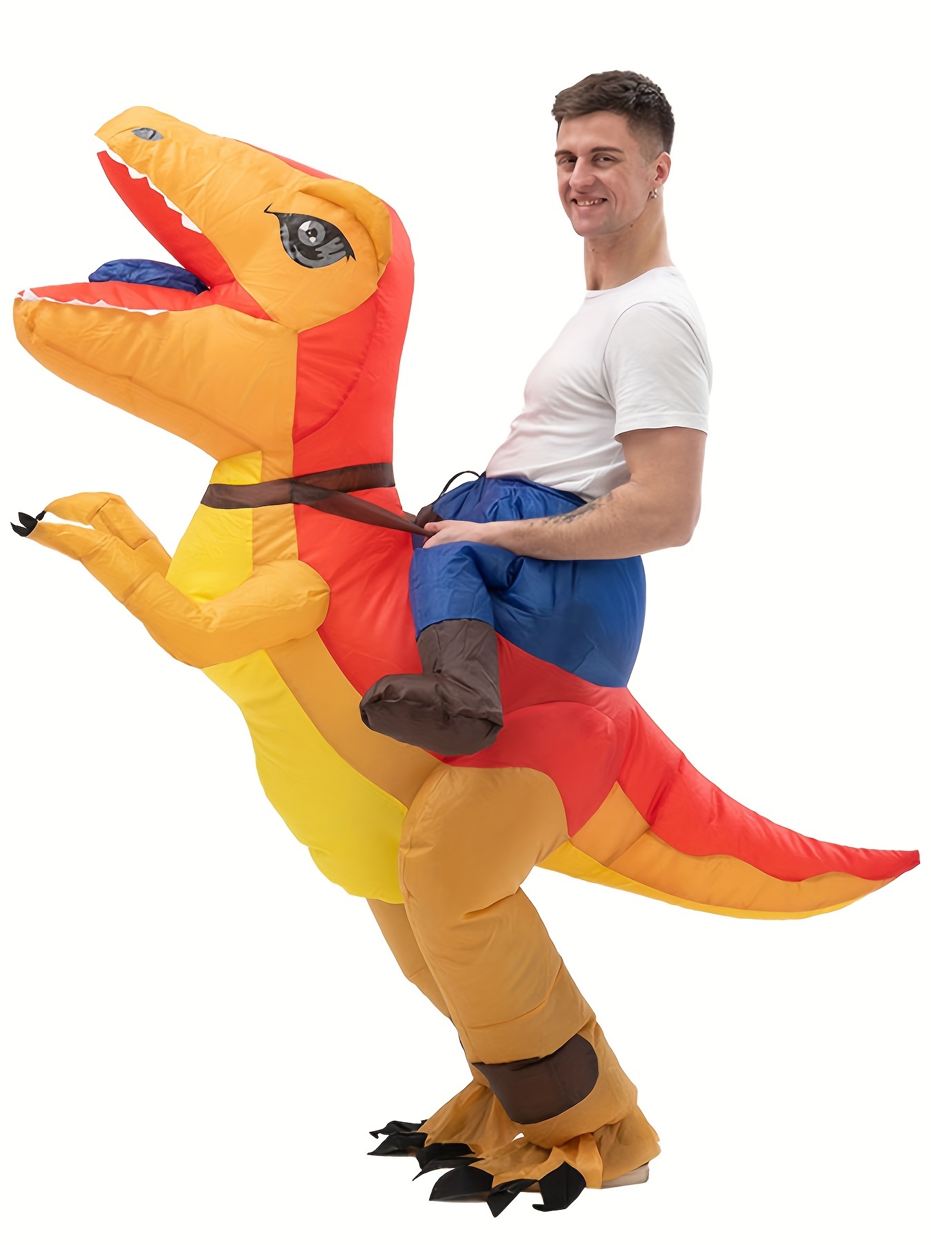Déguisement de dinosaure gonflable pour adultes T-REX Costume enfant  jurassique Halloween Blowup 