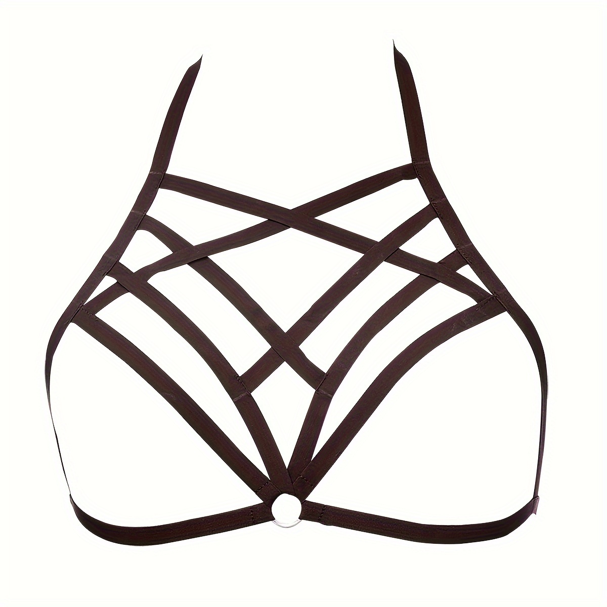 4Pcs Womens Strappy Cage Bra Harness for Women Plus Size Hollow Out Strappy  Punk Gothic Style Strappy Bralette Halloween Accessories
