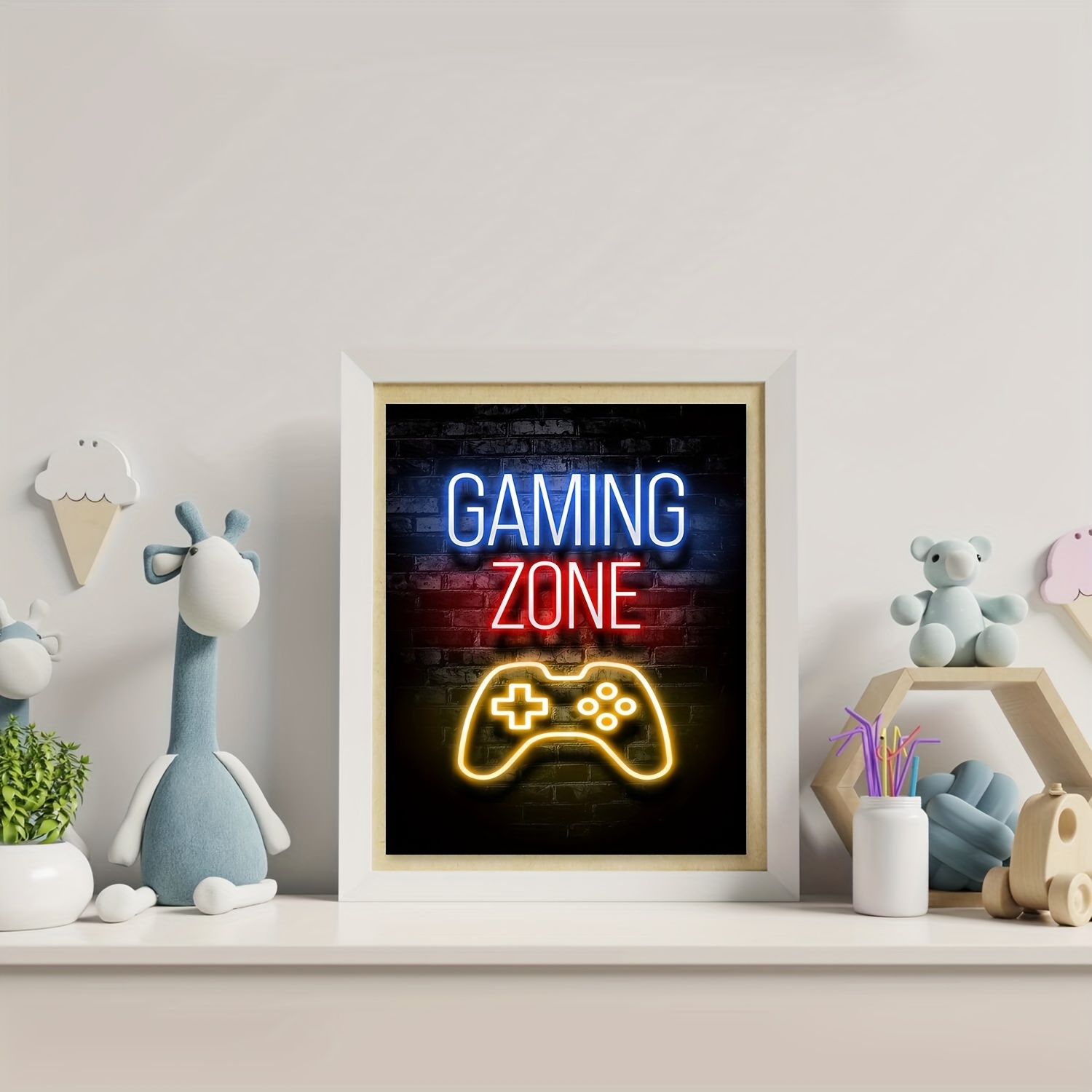 Unframed Neon Gaming Poster Wall Art Decals Home Playroom - Temu