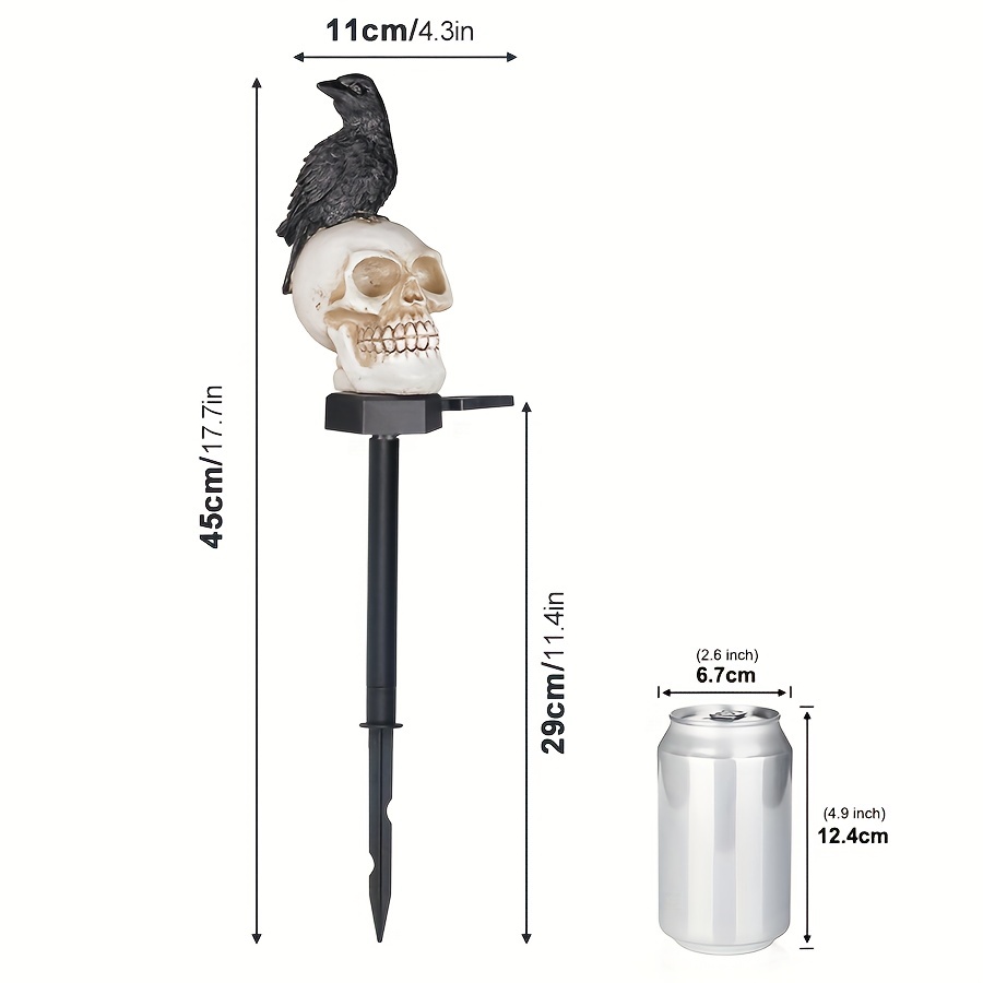 Crow Skull Solar Light Halloween Decoration Led Lamp - Temu