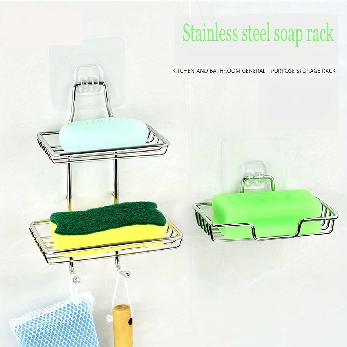 Stainless Steel Soap Dish Holder Self adhesive Wall Mounted - Temu