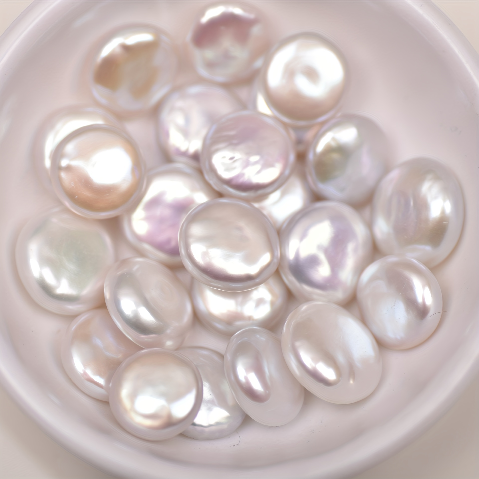 Flat Round Freshwater Pearl for DIY Earrings & Accessories