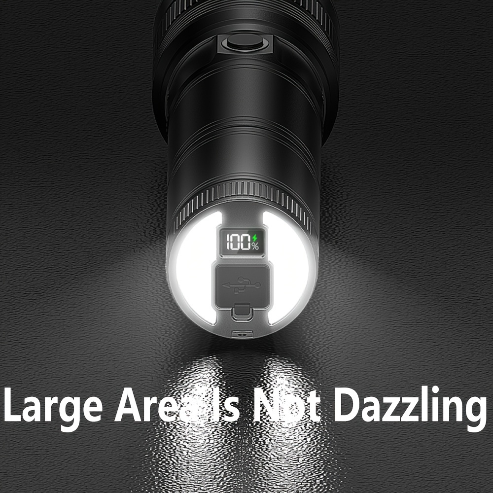 1pc Rechargeable High Lumens LED Flashlight, M60 Led Flashlight With  Zoomable & 6 Modes & IPX6 Waterproof, Super Bright Torch Light For  Emergencies, C