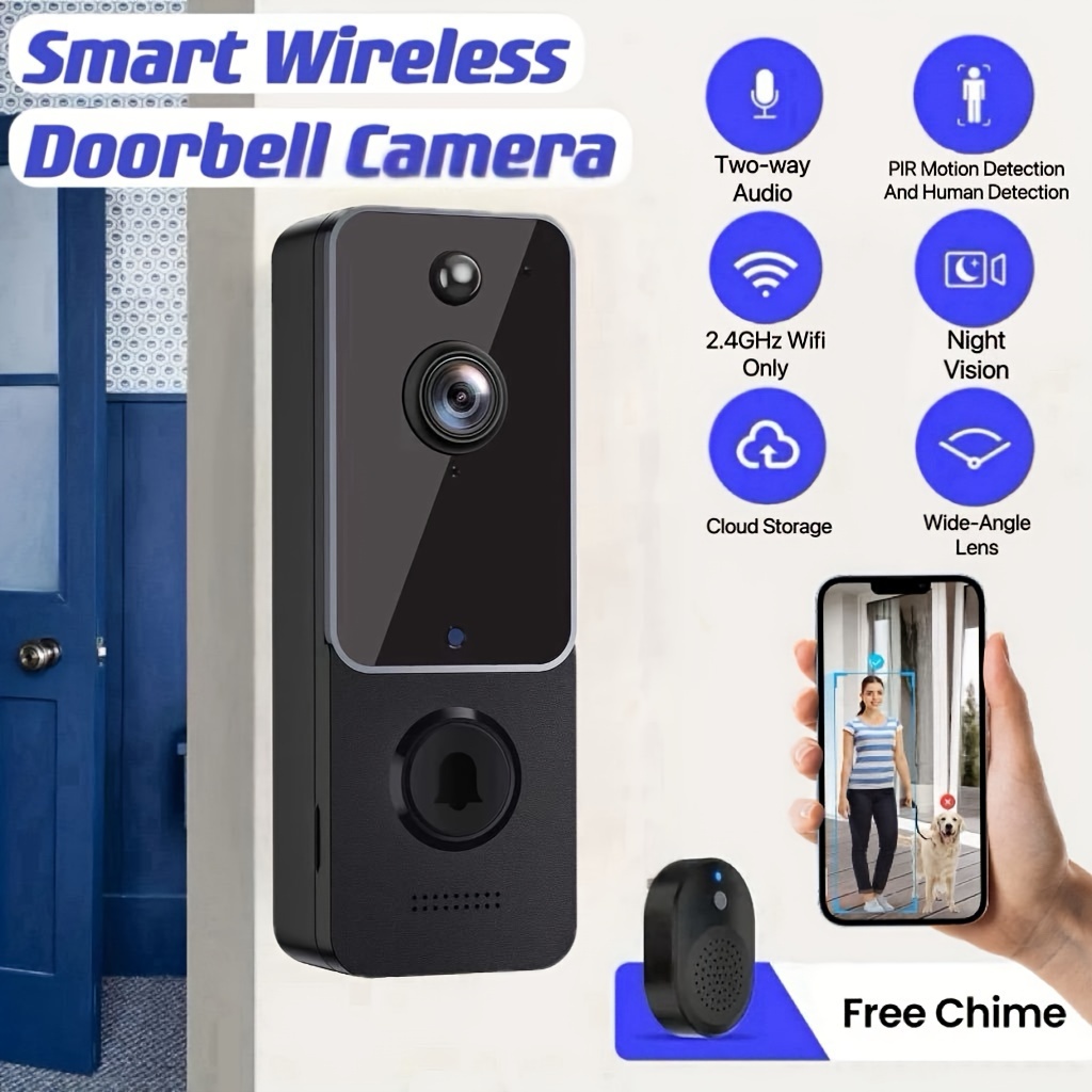 Tuck SHARKPOP Doorbell Camera Wireless, WiFi Video Doorbell with Free Ring  Chime, Indoor/Outdoor Surveillance Human Detection, 2-Way Audio, Night  Vision, Cloud Storage, Battery Powered, Live View - Yahoo Shopping