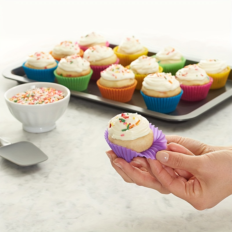 Non stick Silicone Baking Cups Reusable Cupcake Liners - Temu