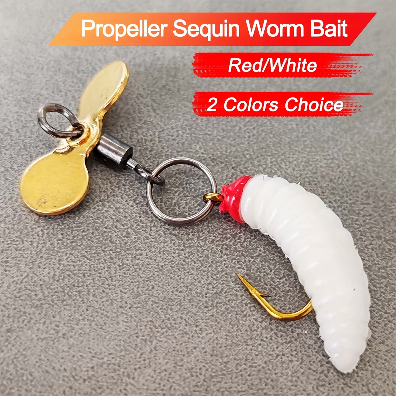

5/10pcs Fishing Worm Bait With Propeller Blade, Fly Fishing Insect, Bionic Fishing Lure For Trout/steelhead/salmon/bass