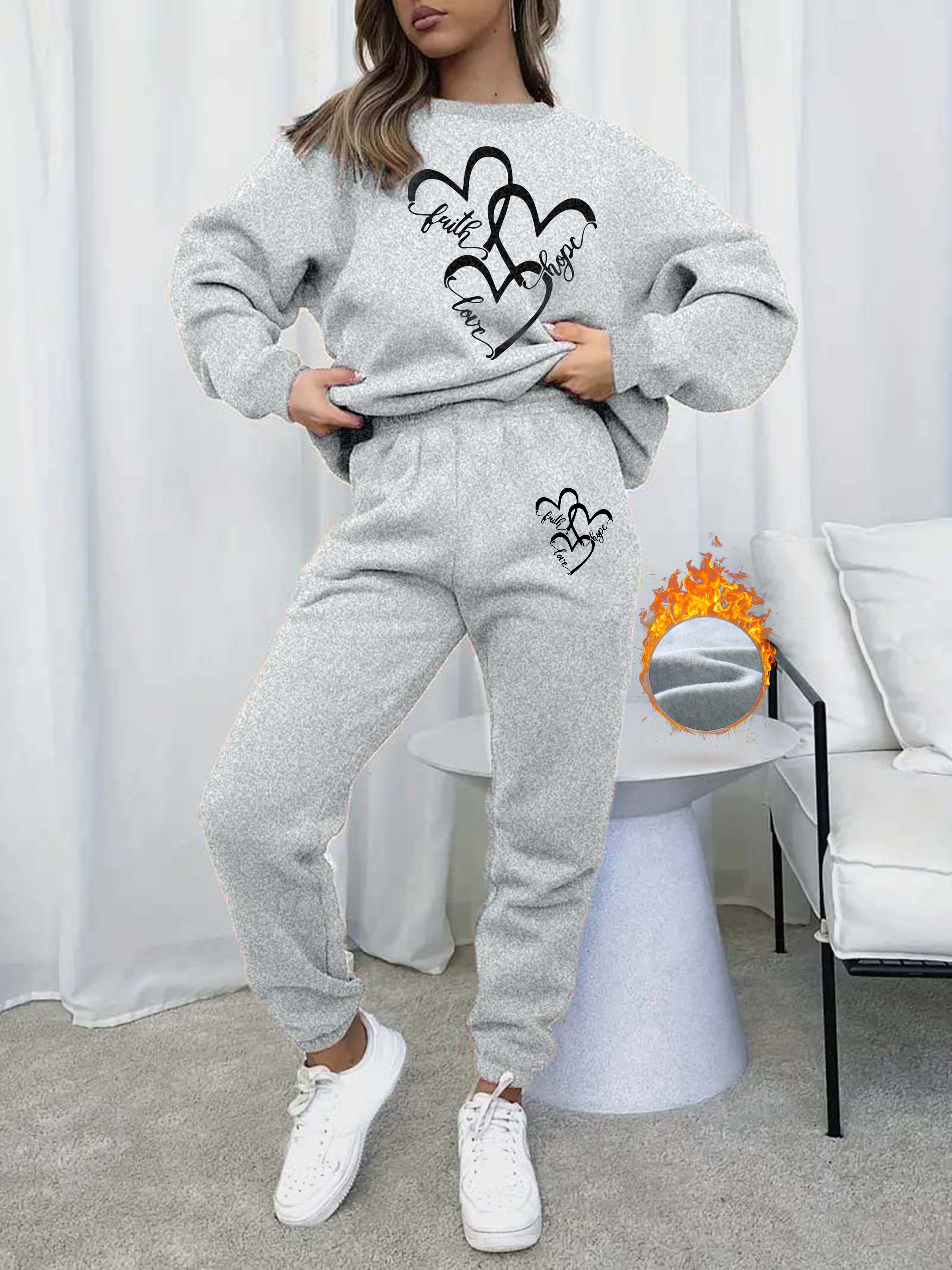  Sweat Shirt And Sweat Pants For Women,Casual Outfit