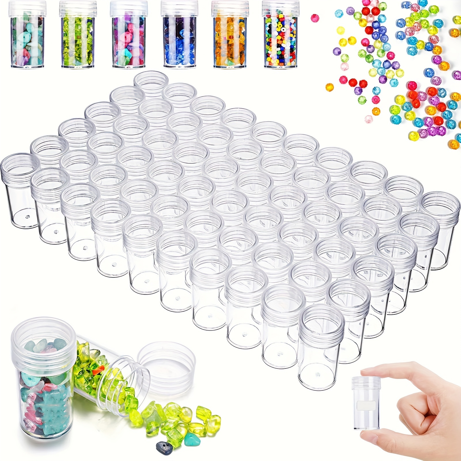 BENECREAT 18 PACK Rectangle Clear Plastic Bead Storage Containers Box Case  with lid for Items, Earplugs, Pills, Tiny Findings - 2.5x1.73x0.78 Inches 