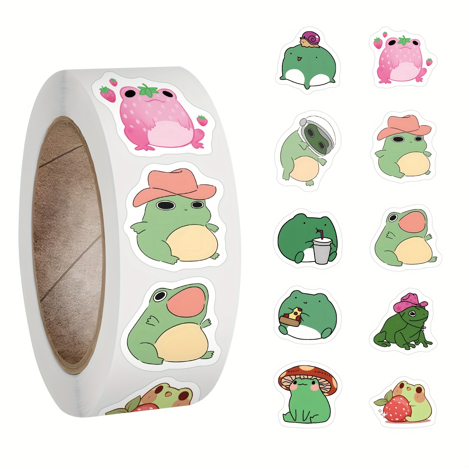 Frog Stickers Roll Cute Aesthetic Vinyl Stickers For Laptop - Temu