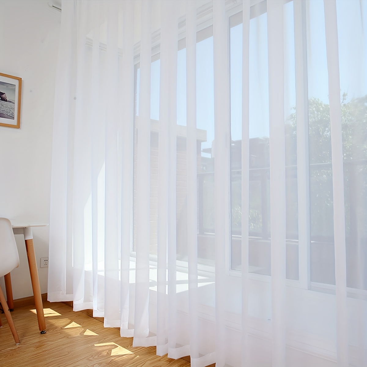 1pc Reine Weiße Durchsichtige Fenstervorhang Leichte Dünne - Temu
