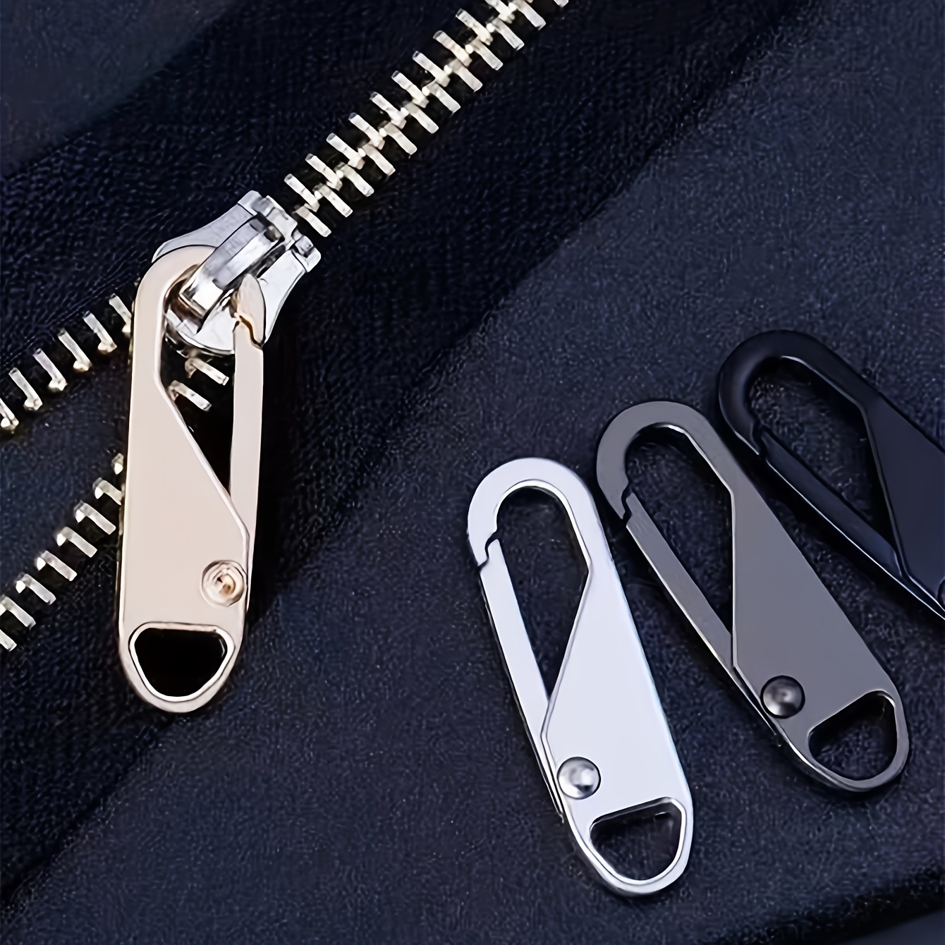 10 Pcs Decorative Zipper Pulls Instant Fixer Metal Tags Label