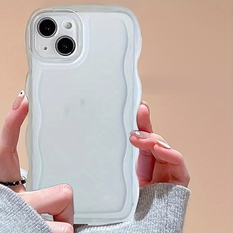 Wave Edge Transparent Minimalist Phone Case Iphone 15 Iphone - Temu