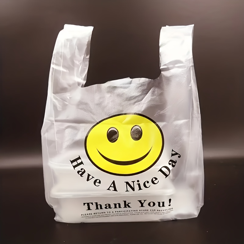 Paquete de 100 bolsas de compras de plástico transparente de 15 x 18  pulgadas con asas, bolsas de plástico transparente para mercancía – Bolsas  de