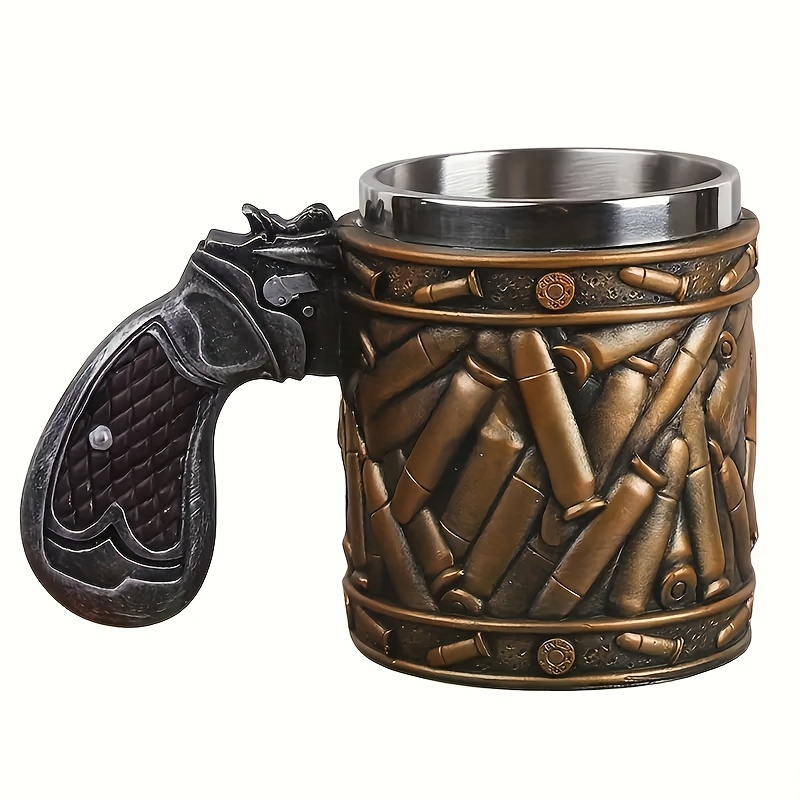 Bullet Stainless Steel Cup Creative Revolver Bullet Cup Shape Wine Set  Souvenir Gift Bar American Glass