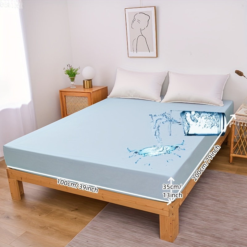 Blue Bedding Set Waterproof Fitted Sheet Mattress Protector - Temu